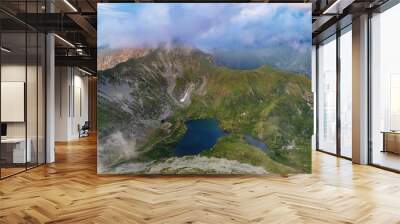 Fagaras Mountain, Romania, in summer, aerial view Wall mural