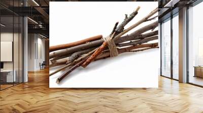 sticks and twigs isolated Wall mural