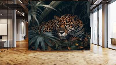 A Jaguar in the rain forest Wall mural