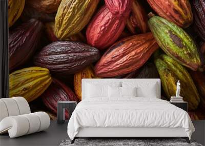 Multicolored Cocoa fruit, cocoa plant Wall mural