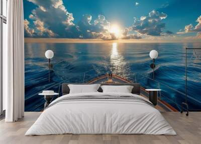 Sunset from the open deck of a luxury cruise ship Wall mural