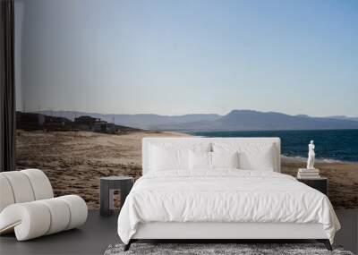 beautiful panorama of the famous beaches of the Sardinian sea with the isola rossa and castelsardo  behind Wall mural