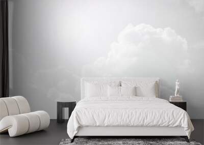 Monochromatic black and white photography of the clouds Wall mural