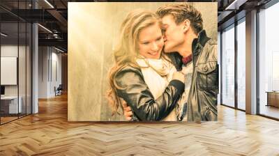 young happy couple at the beginning of a romantic love story Wall mural