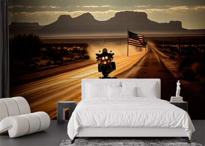 American motorcycles on the road. Wall mural