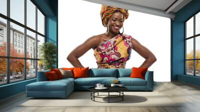 Beautiful African fashion model in traditional dress. Wall mural