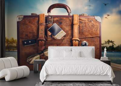 Time to travel. Search for optimal tour, location selection. Wall mural