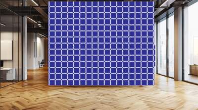 blue and white tartan plaid pattern.Vector illustration. Wall mural