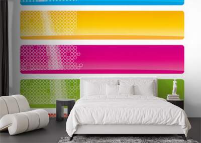 set colorful banners with place for text 2 Wall mural