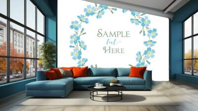 Vector blue forget me not flowers Wall mural