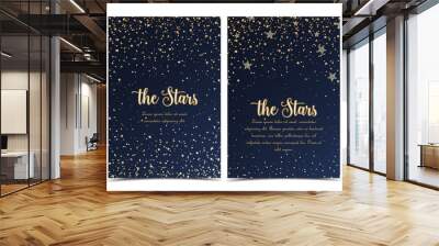 Vector illustration of stars on a dark background. Night sky. Cheerful party and celebration Wall mural