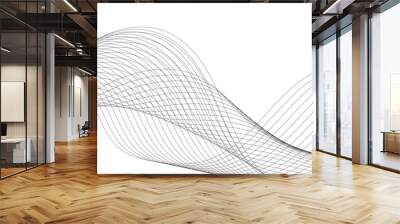 Digital futuristic technology concept banner background. Wave business curve lines on transparent background. Abstract wavy ocean line and future technology, business, voice, sound, music, poster, ban Wall mural