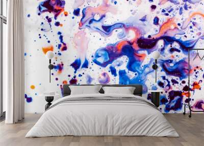 Abstract painting, can be used as a trendy background for wallpapers, posters, cards, invitations, websites. Modern artwork. Marble effect painting. Fluid art. Mixture of acrylic paints. Wall mural