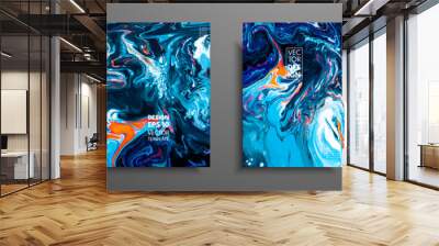 Mixture of acrylic paints. Liquid marble texture. Fluid art. Applicable for design cover, presentation, invitation, flyer, annual report, poster and business card, desing packaging. Modern artwork. Wall mural