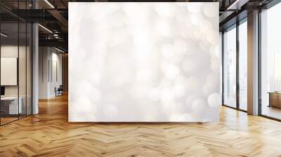 classy upscale high end, white silver, christmas holiday backdrop blurry lights. festive beautiful  Wall mural