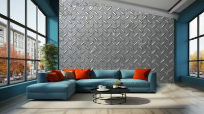 industrial tough hard stainless diamond steel plate surface background Wall mural