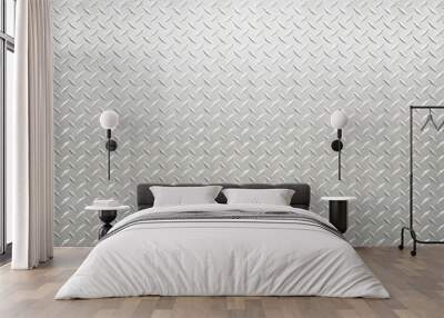 White silver industrial wall diamond steel pattern background Wall mural