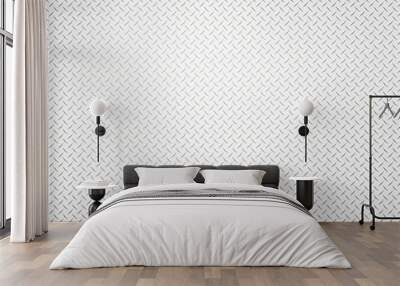 White silver industrial wall diamond steel pattern background Wall mural