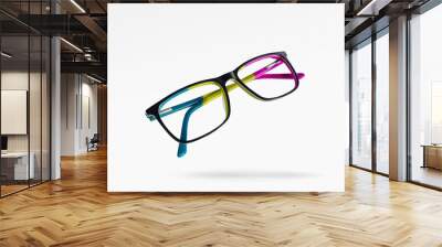 colorful glasses on isolated background Wall mural