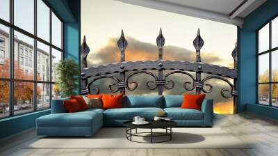 Wrought Iron Fence. Metal fence
 Wall mural