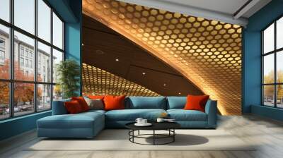 Modern ceiling design with golden lights Wall mural