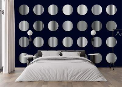 Vector collection of silver metallic gradients, chrome gradient set Wall mural