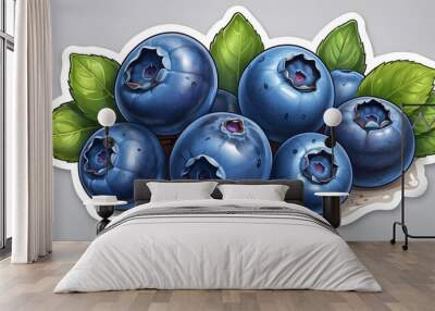 Blueberry stickers Wall mural