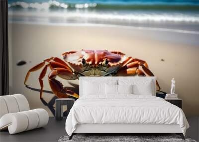 Crab on the seashore Wall mural