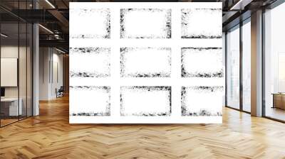 Set of grunge frames, background overlays Wall mural