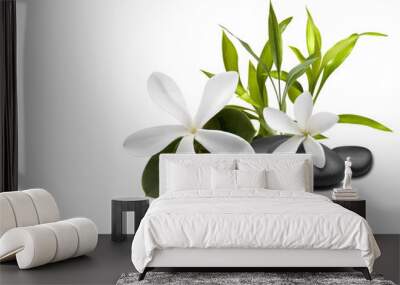 Spa still life with white flowers Wall mural