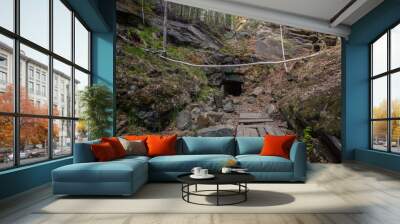 Underground abandoned ore mine shaft tunnel gallery portal Wall mural