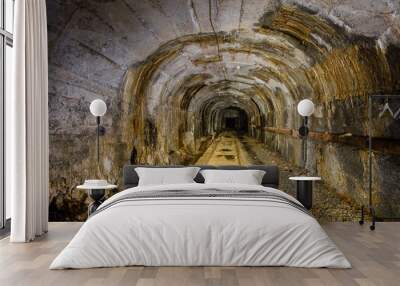 Underground abandoned ore mine shaft tunnel gallery Wall mural