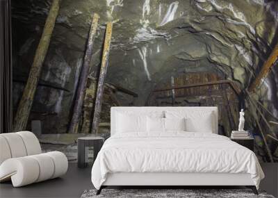 Underground old ore gold mine tunnel shaft passage mining technology Wall mural