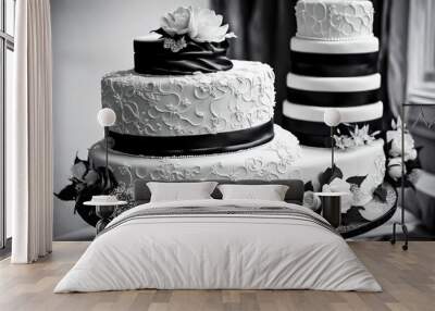 Black and white Wedding Cake Wall mural