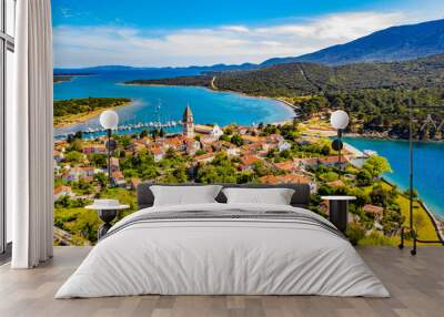 Historic Town of Osor with bridge connecting islands Cres and Losinj, Croatia Wall mural