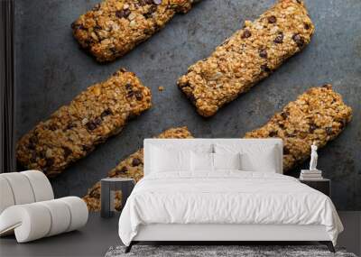 Homemade chocolate chip granola bars Wall mural