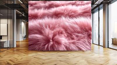 An animal fur background, of textures and pink color. Generative AI Wall mural