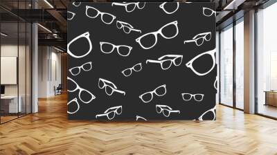 Seamless spectacles, glasses pattern, eyeglasses, specs. Sunglasses Wall mural