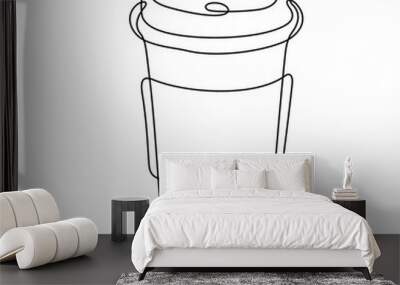 Coffee to go continuous line vector illustration Wall mural