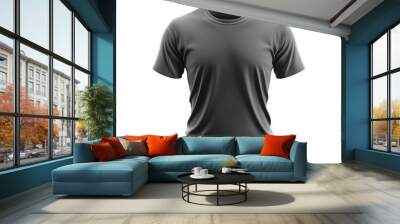 Black T Shirt Mockup on White Background Wall mural