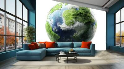 Green Earth Globe  D Illustration Wall mural