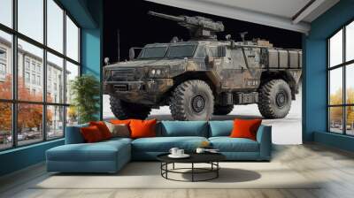 Military Armored Vehicle with Turret Gun Wall mural