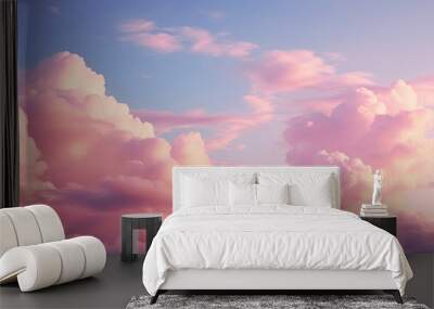 Pink Clouds Sunset Sky Background Wall mural