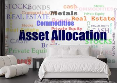 Financial concept asset allocation word cloud Wall mural