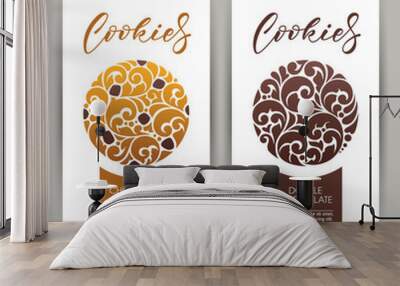 Vector set of templates cookies packaging, label, banner, poster, identity, branding Wall mural