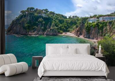 Costa Brava coastline seen from Marimurtra botanical garden in Blanes, Spain Wall mural