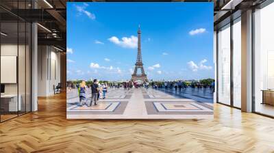 eiffel tower and trocadero square, paris, france Wall mural