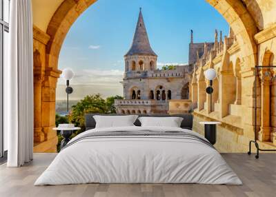 Fisherman bastion at sunrise, Budapest, Hungary Wall mural