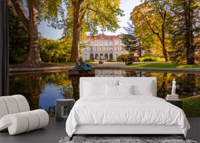 Liechtenstein City palace and gardens in autumn, Vienna, Austria Wall mural