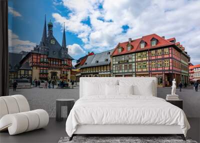 Market square with Town Hall, Wernigerode, Germany Wall mural